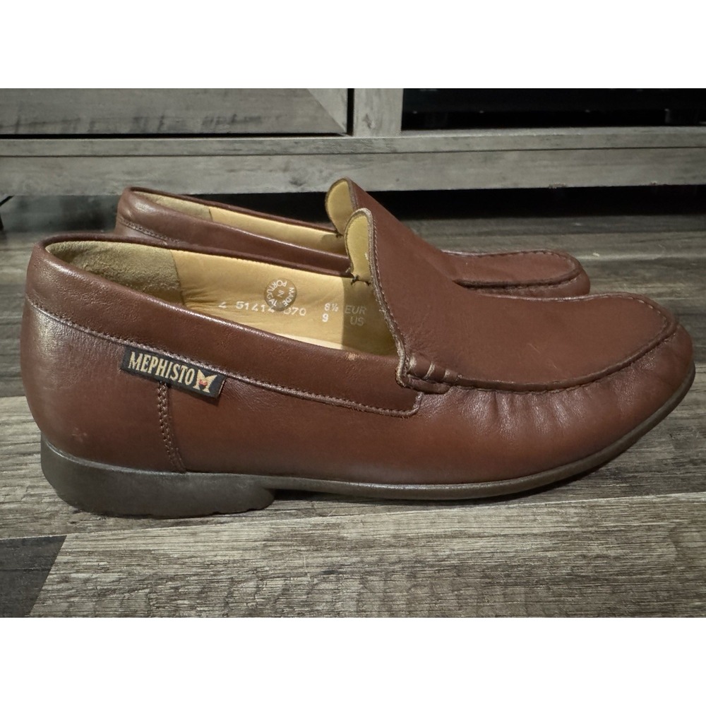 Mephisto Cool-Air Men's Size 9 Brown Venetian Plain‎ Front Loafers
